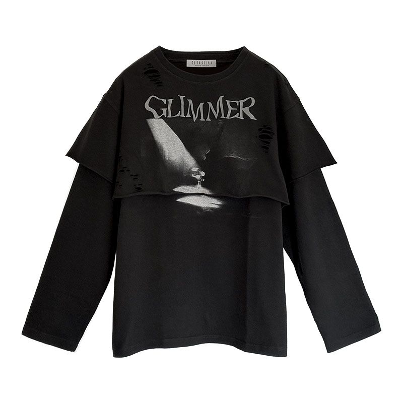 レイヤードダメージロンT